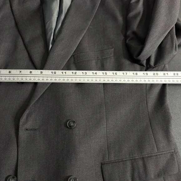 Calvin Klein Extreme Slim Fit Charcoal Wool Double Breasted Blazer‎ 44R - Picture 6 of 10